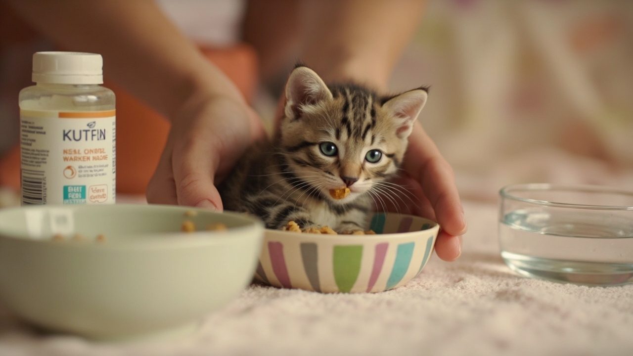 Anak Kucing Penyapihan Susu ke Pakan Pendamping
