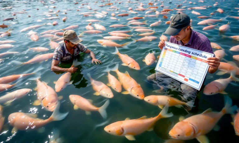 Ilustrasi Frekuensi Pakan Ikan Patin — solusi bagi peternak Indonesia