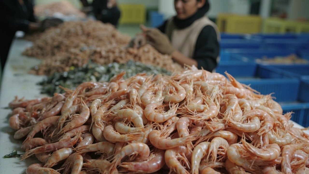 Grading udang vaname standar size sortir