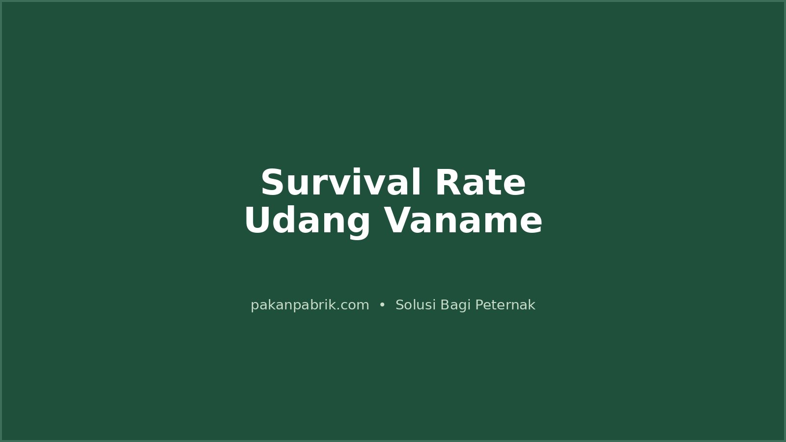 Target Survival Rate Udang Vaname per Fase dan Cara Menjaganya Tetap Tinggi